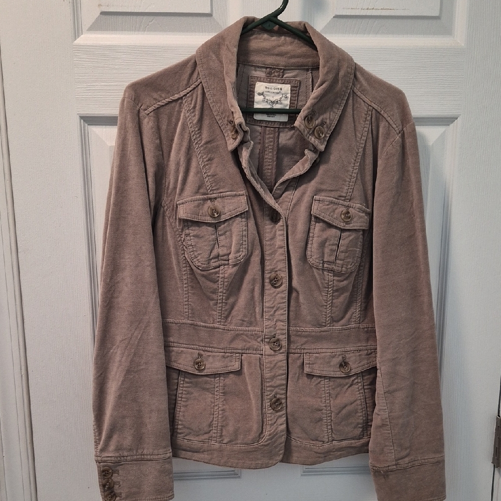 Sonoma Women's Taupe Button-Up Blazer